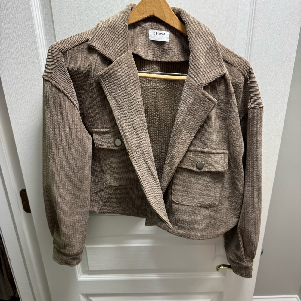 Storia Women's Tan Corduroy Blazer